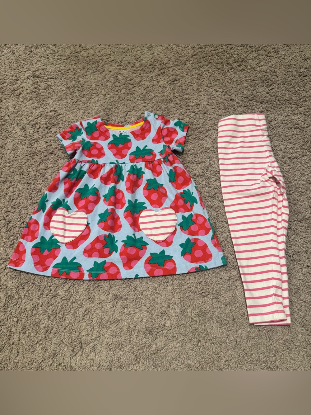 Mini Boden strawberry tunic and leggings
